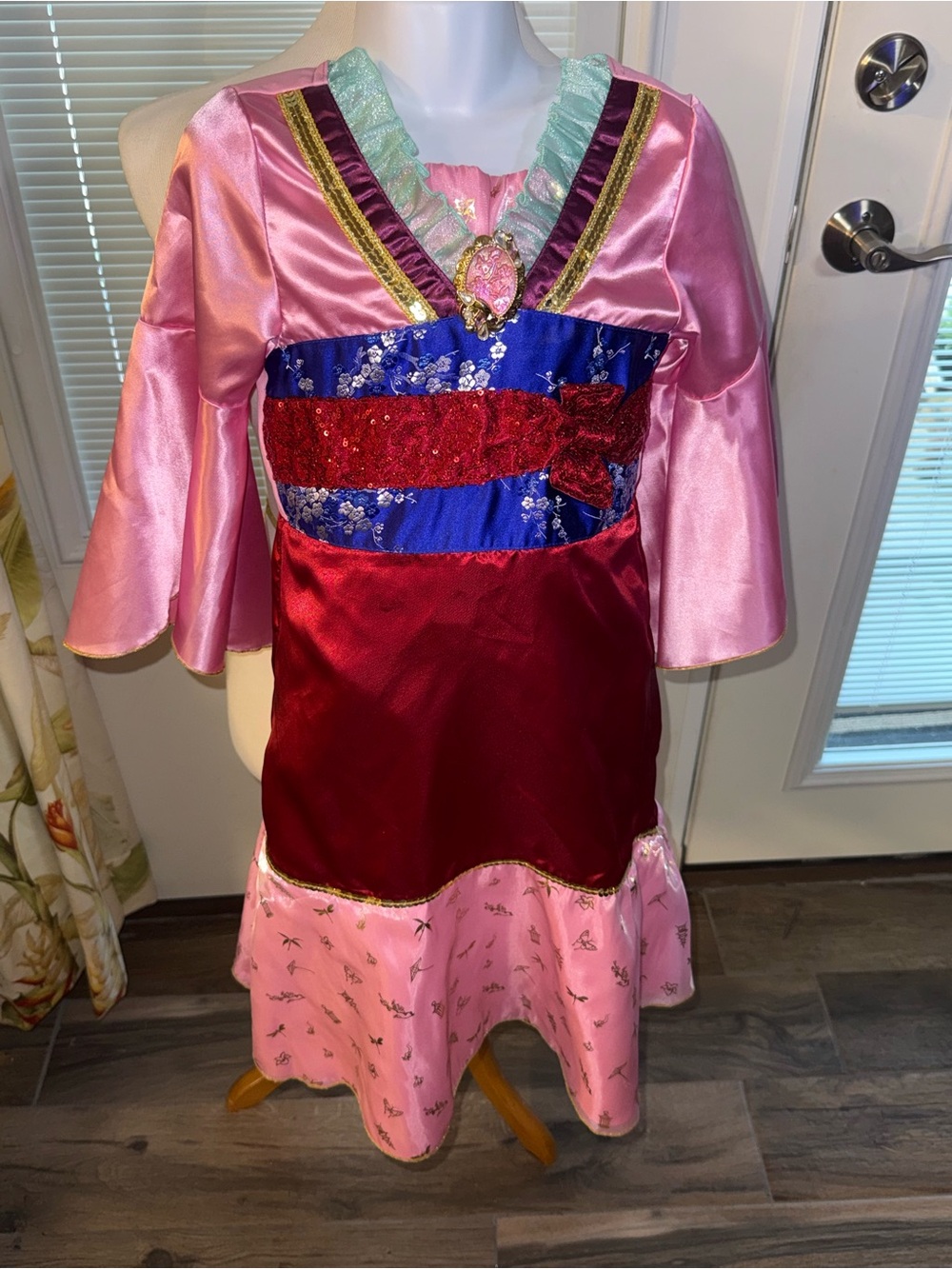 Disney store Mulan  Pink, Red and Blue Princess Dress-Up Costume